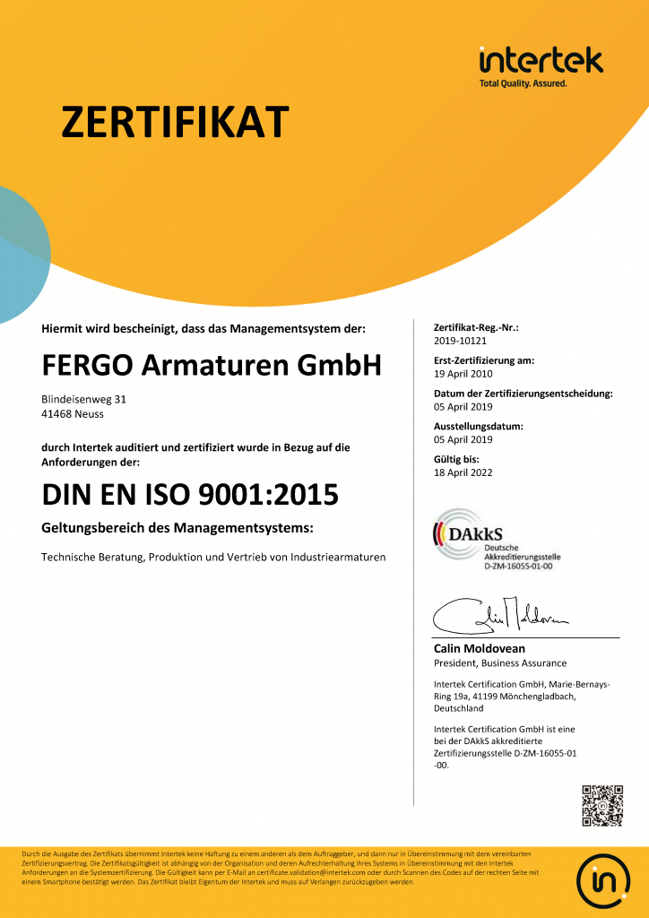 Hohe Qualität & preiswerte | Industriearmaturen | Fergo