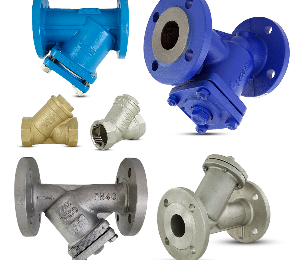 Schmutzfänger aus Edelstahl, GGG40, Stahlguss.