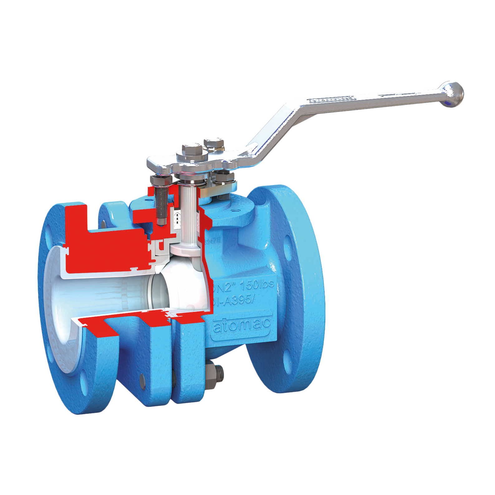 AKH3 Atomac PFA Kugelhahn