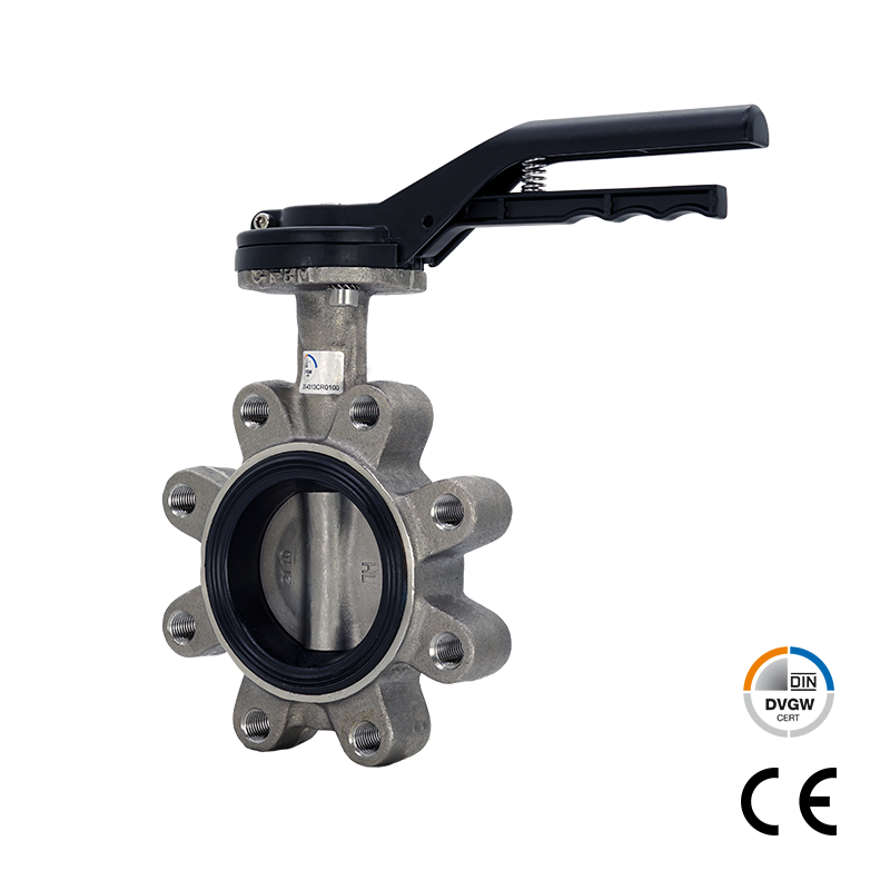Valvola farfalla in acciaio inox per acqua potabile DVGW, tipo AK211W