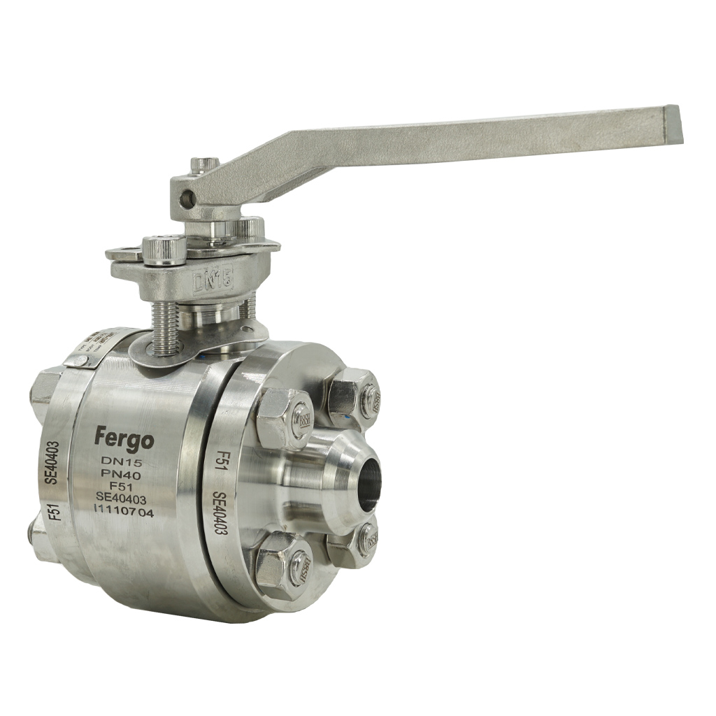 Duplex-Kugelhahn aus Edelstahl F51 für Offshore-Anwendungen mit hoher Korrosionsbeständigkeit.