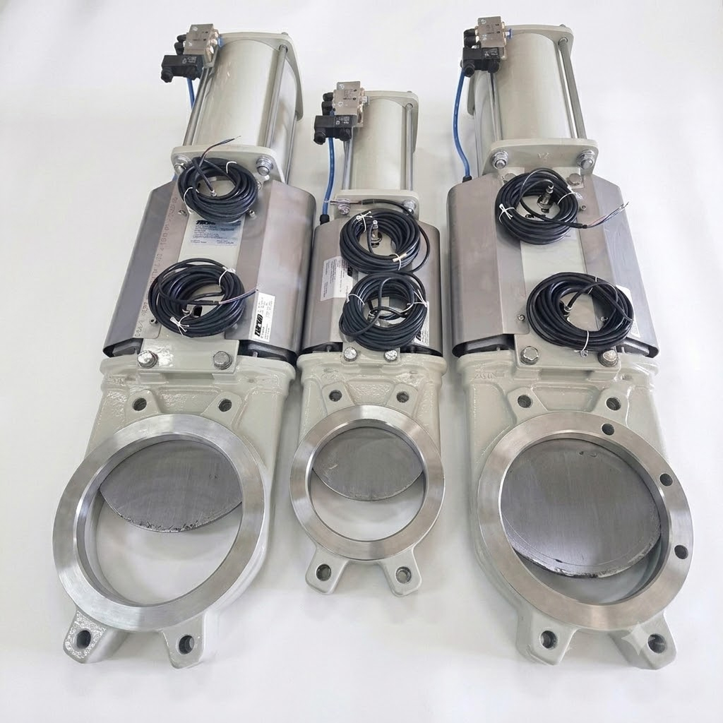 Pneumatisch betätigter Plattenschieber mit C5-M-Beschichtung für Offshore- und maritime Anwendungen.